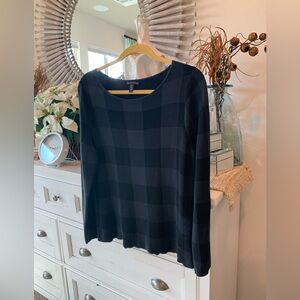 Eileen Fisher Black and Gray Knit Top